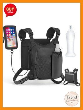Hydration Vest with 500ml Soft Flask, Phone Pouch, 5 Pockets